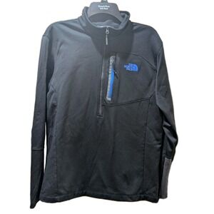 The North Face Canyonlands‎ 1/2 Zip Pullover Jacket Men's Large Black Blue Logo